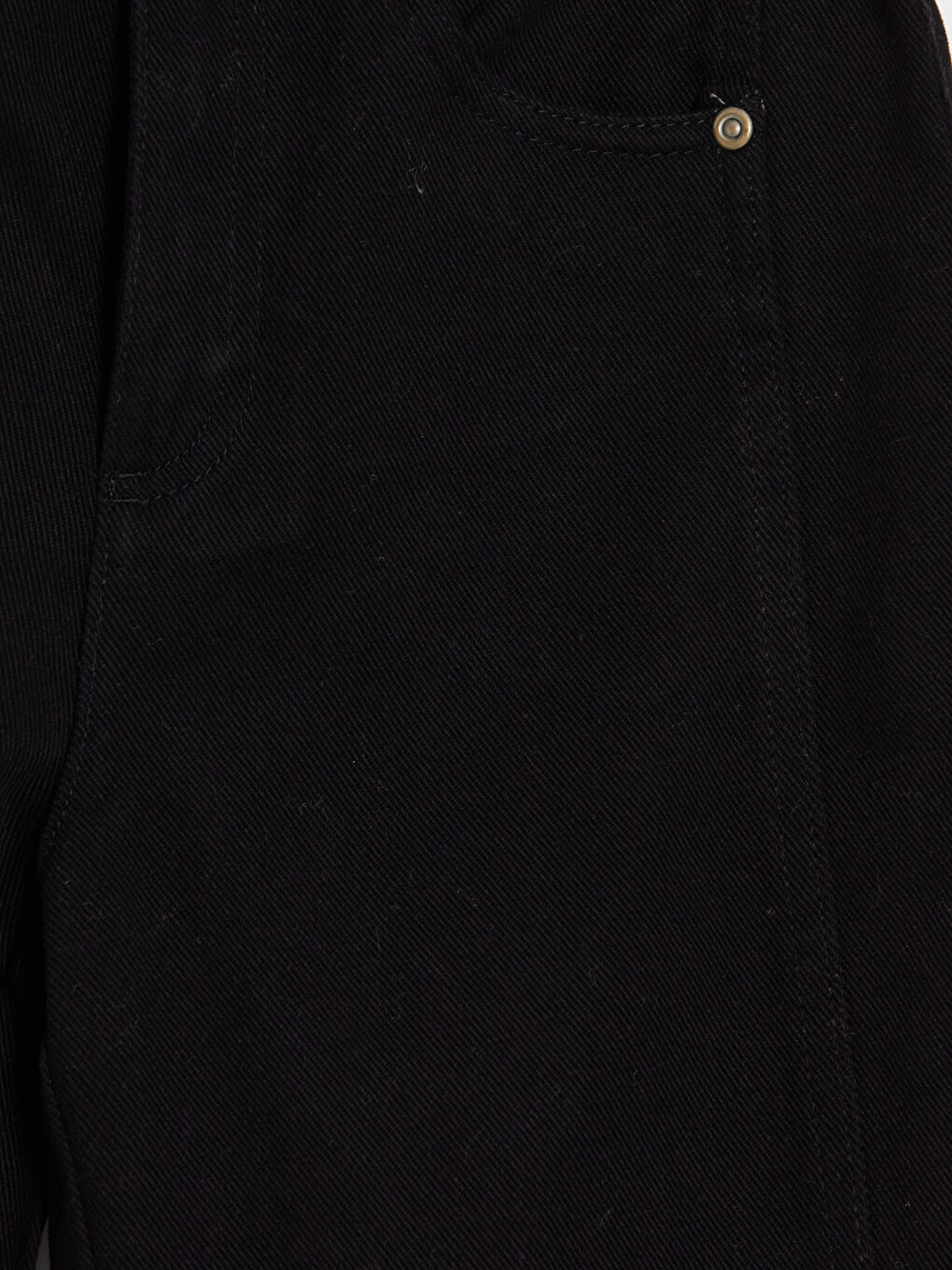 Siyah Wideleg Kız Çocuk Gabardin Pantolon-1