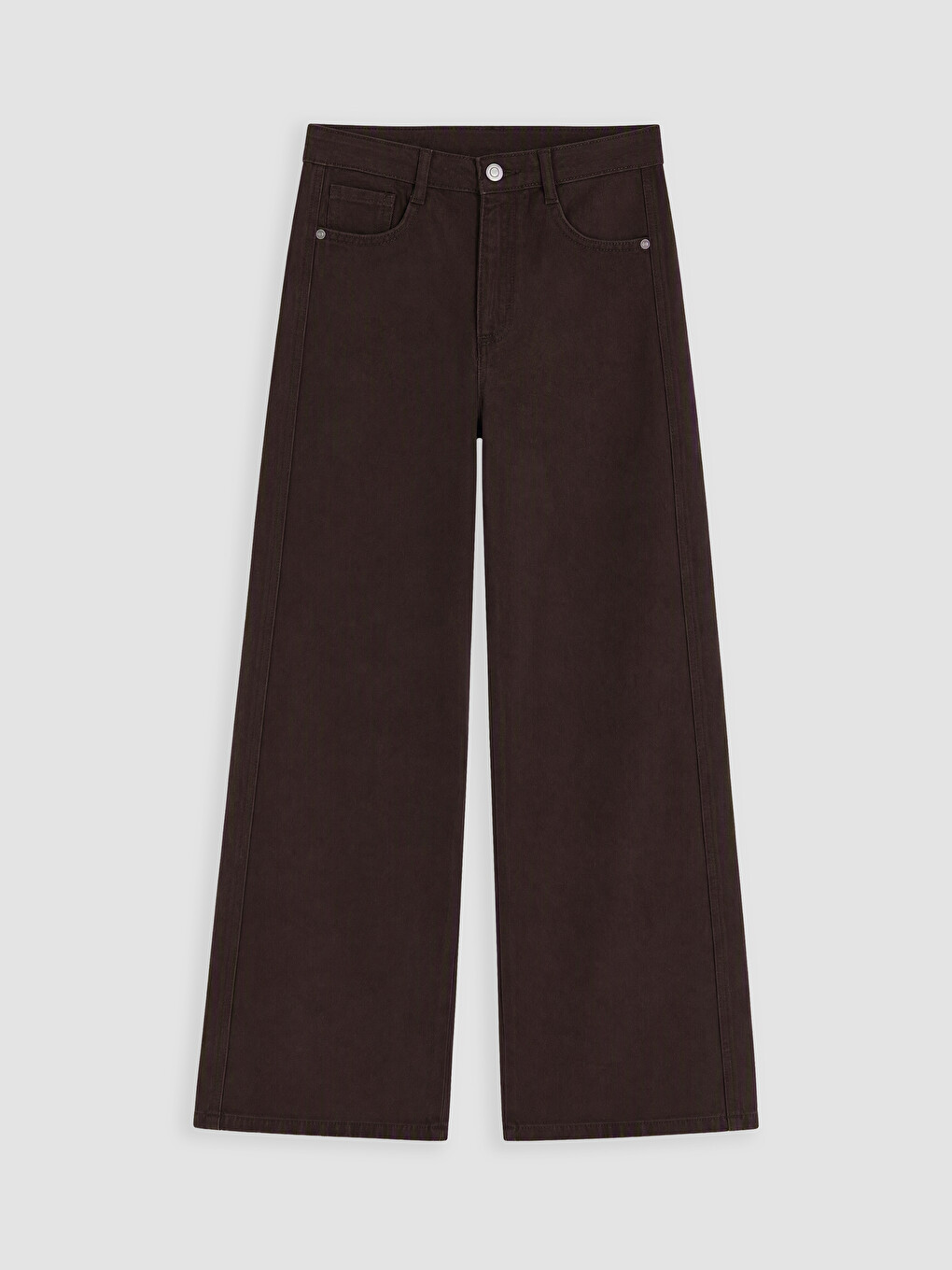 Kahverengi Wideleg Kız Çocuk Gabardin Pantolon