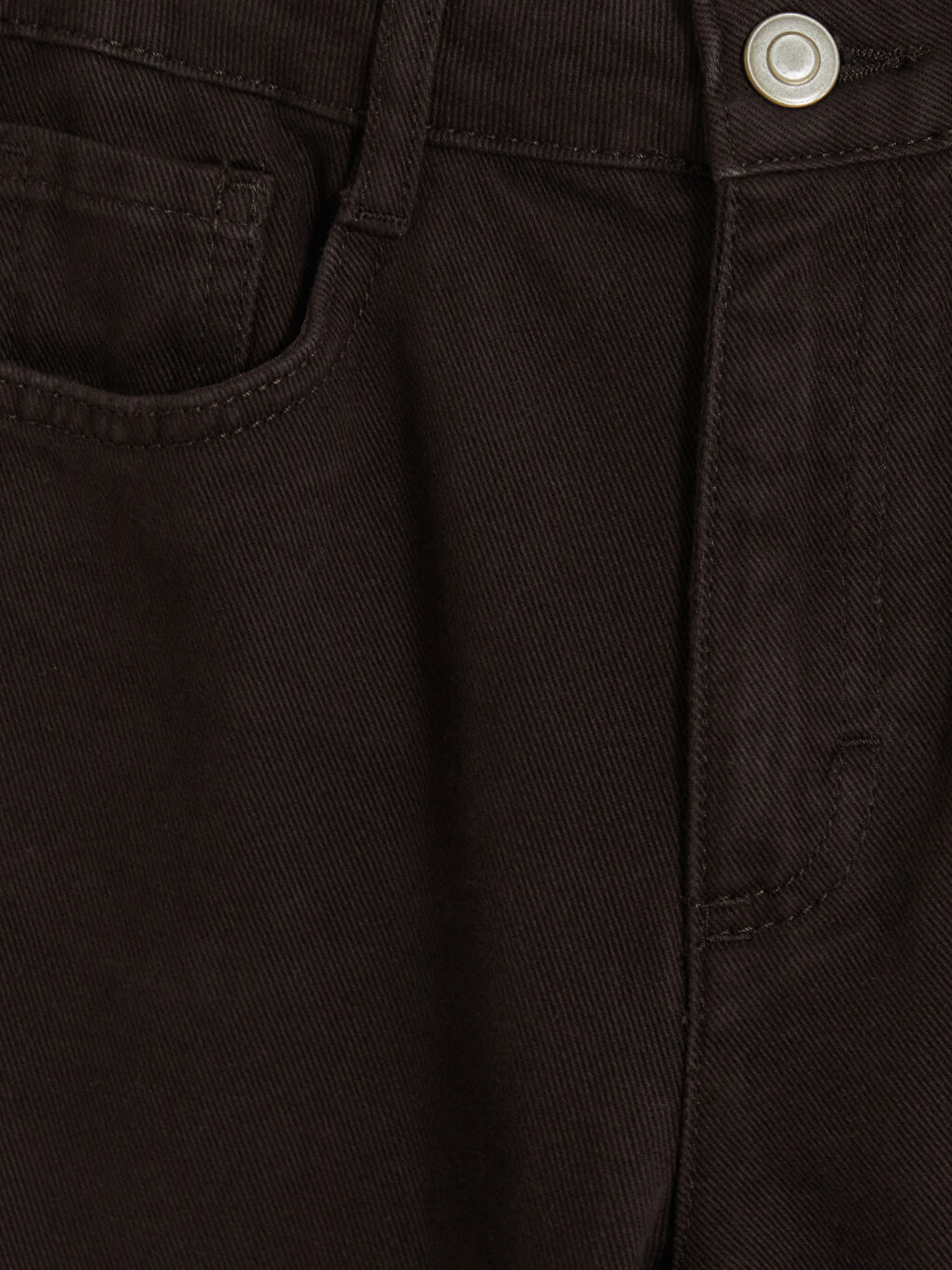 Kahverengi Wideleg Kız Çocuk Gabardin Pantolon-1