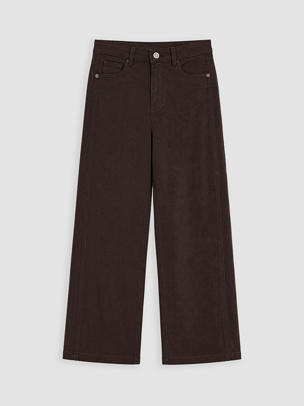 Kahverengi Wideleg Kız Çocuk Gabardin Pantolon