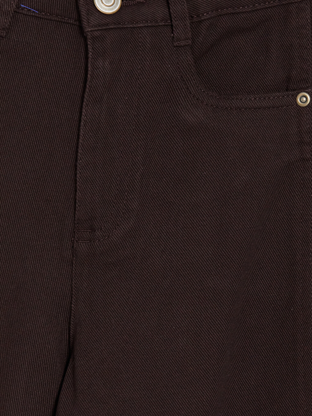 Kahverengi Wideleg Kız Çocuk Gabardin Pantolon-1