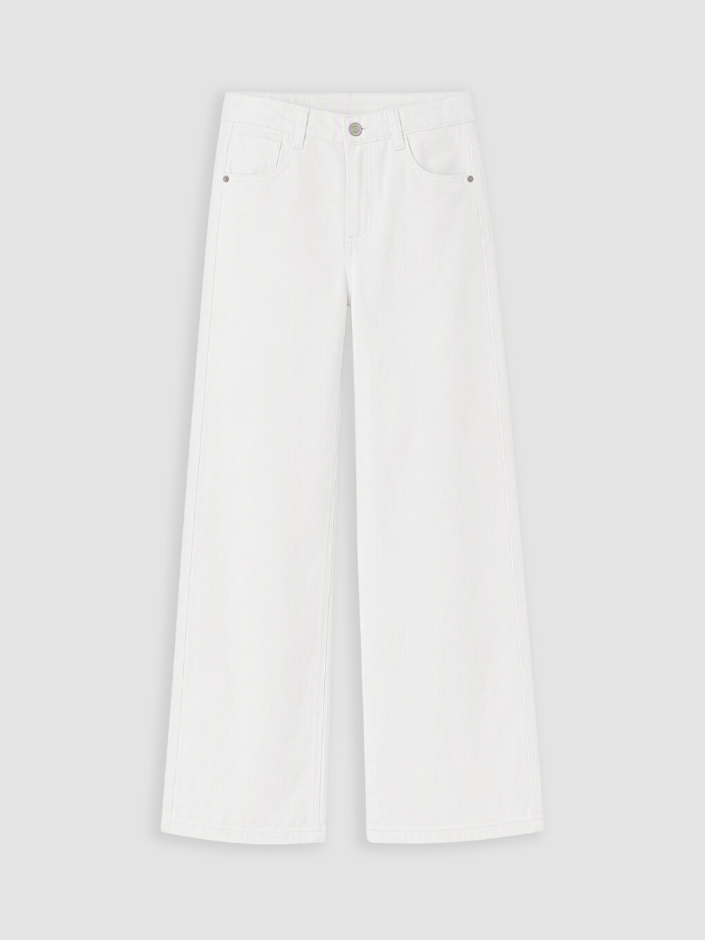 Beyaz Wideleg Kız Çocuk Gabardin Pantolon