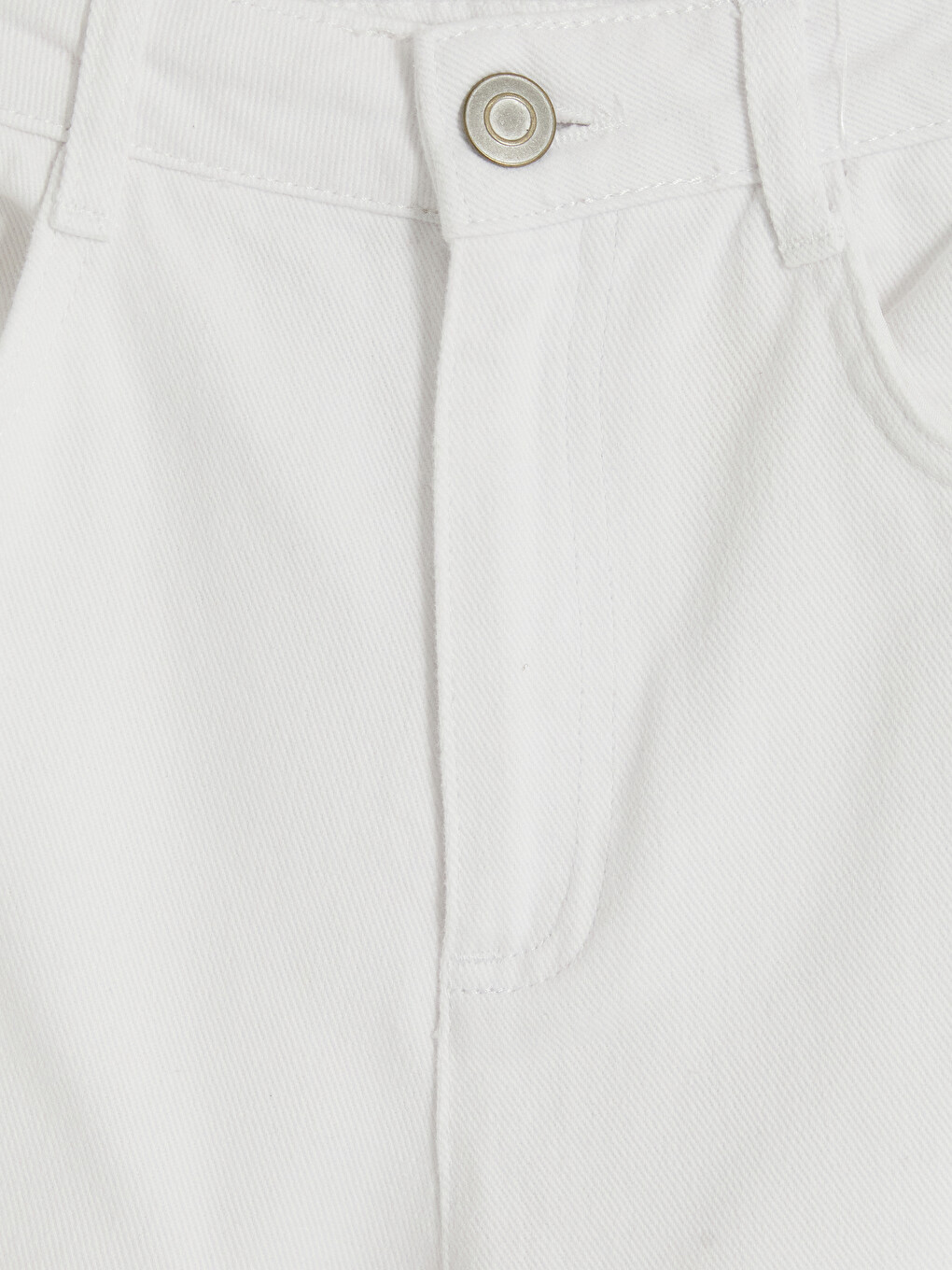 Beyaz Wideleg Kız Çocuk Gabardin Pantolon-1