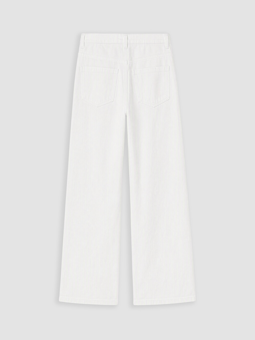 Beyaz Wideleg Kız Çocuk Gabardin Pantolon-2
