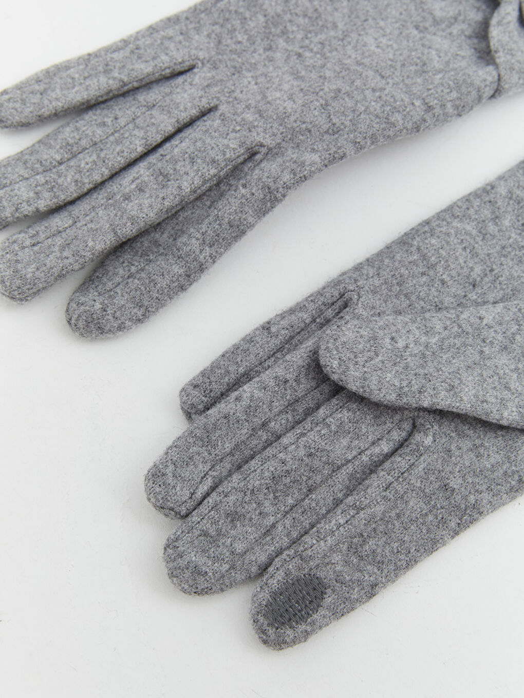 Gri Fiyonk Detaylı Kadın Eldiven-1