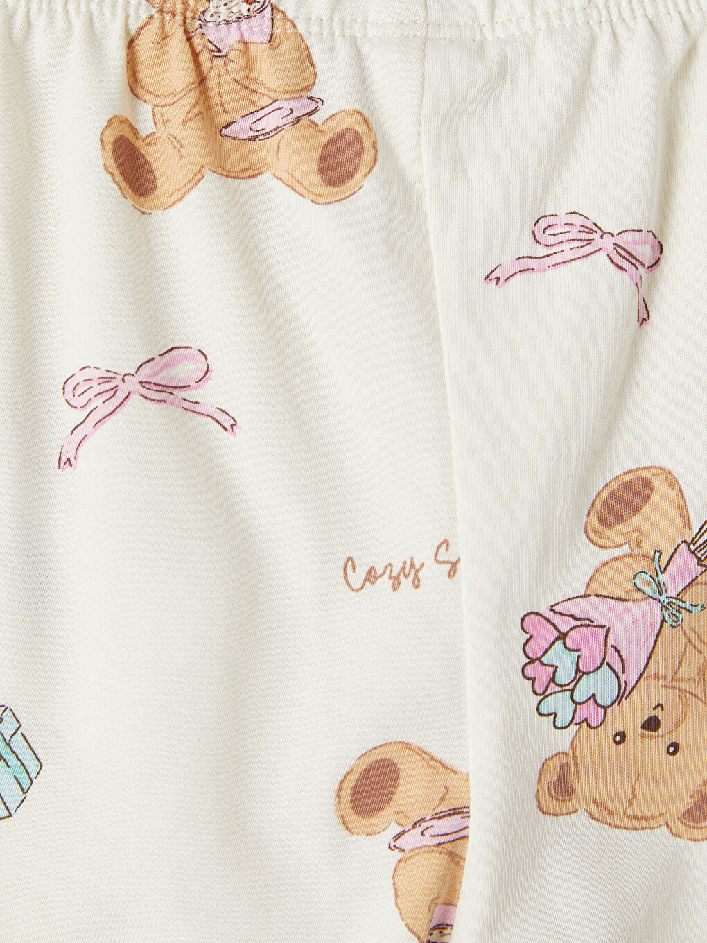 Collared Neck Printed Girls' Pyjamas Set-7