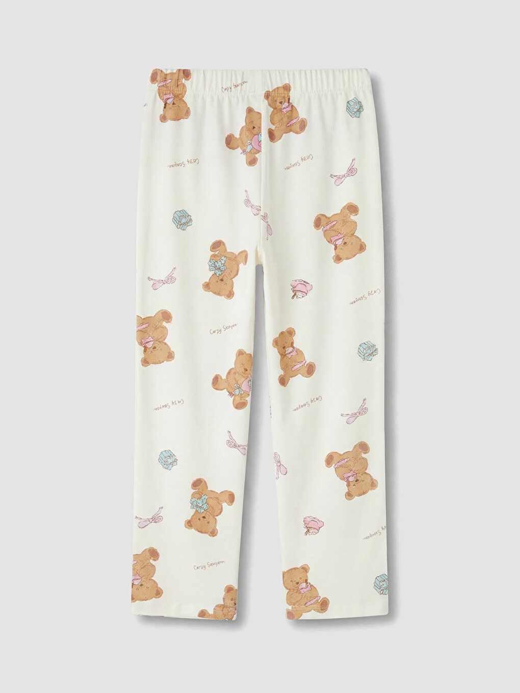 Collared Neck Printed Girls' Pyjamas Set-6