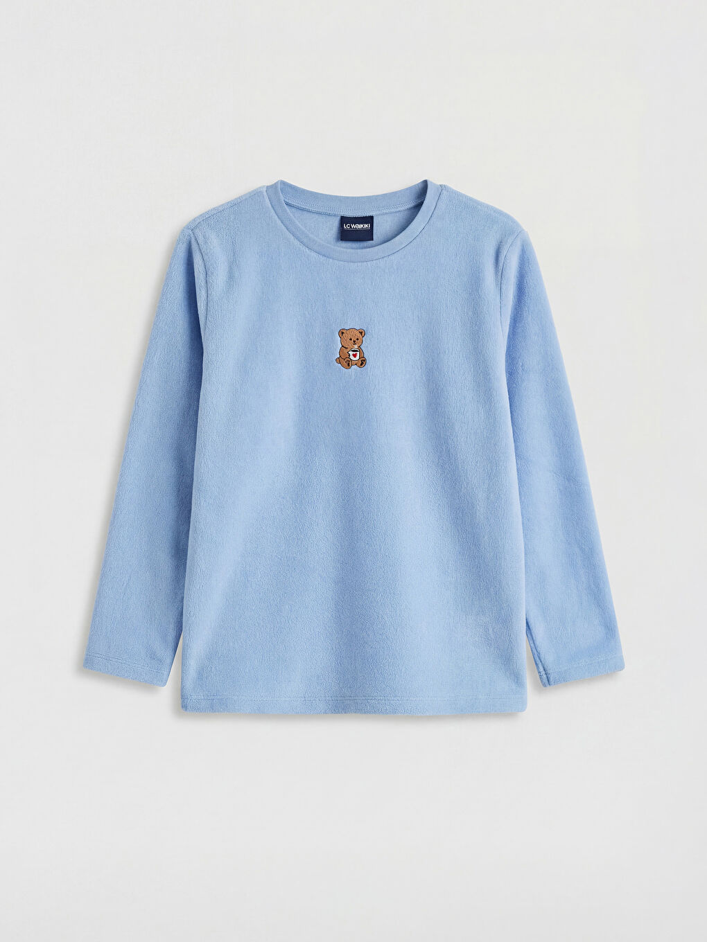 Mavi Ayı Nakışlı Kız Çocuk Polar Pijama Takım-1