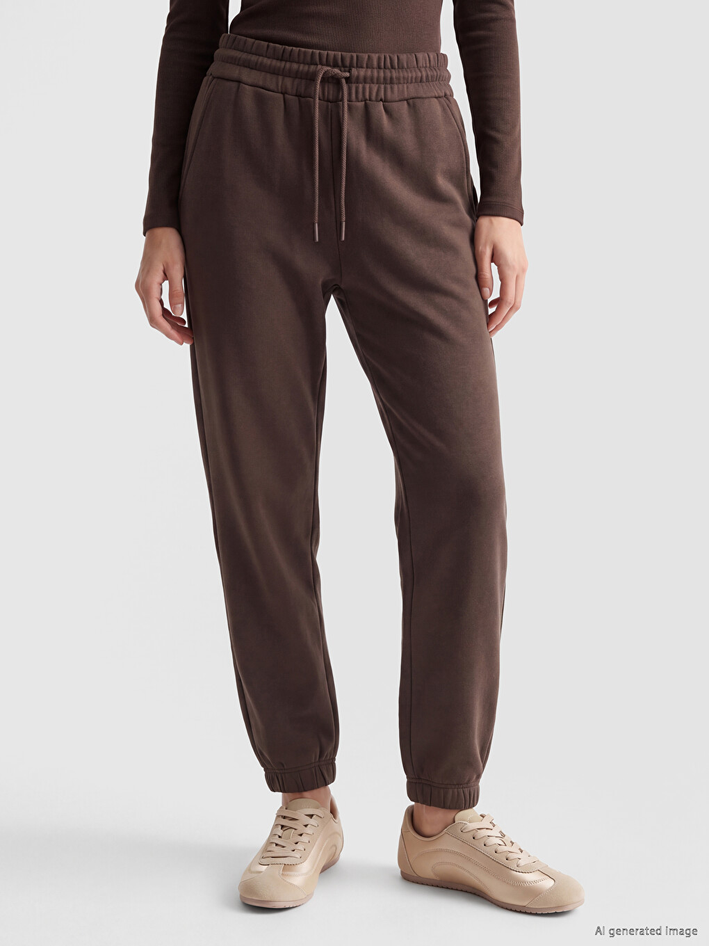 Elastic Waist Women's Thick Jogger Sweatpants-1