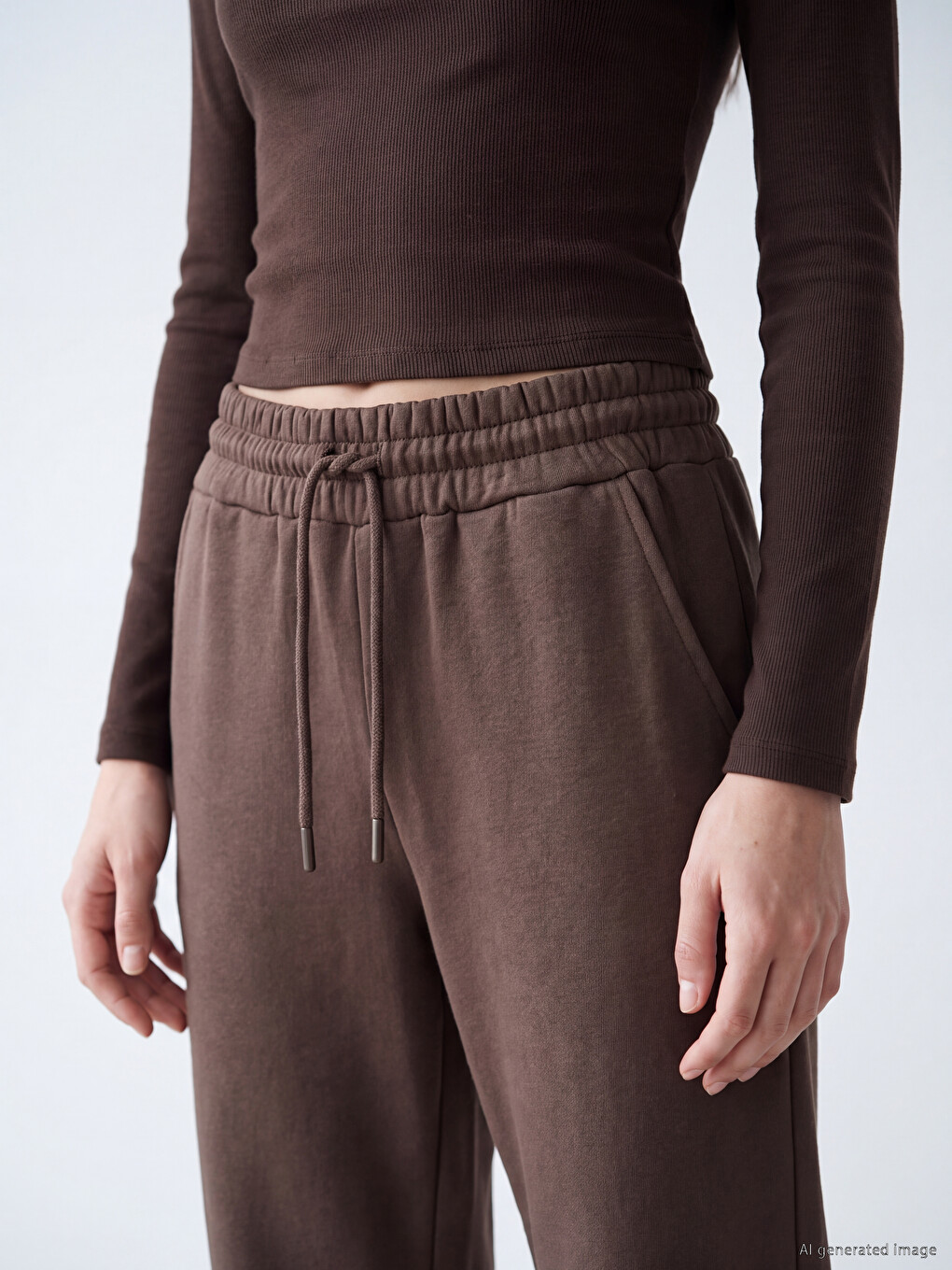 Elastic Waist Women's Thick Jogger Sweatpants-2