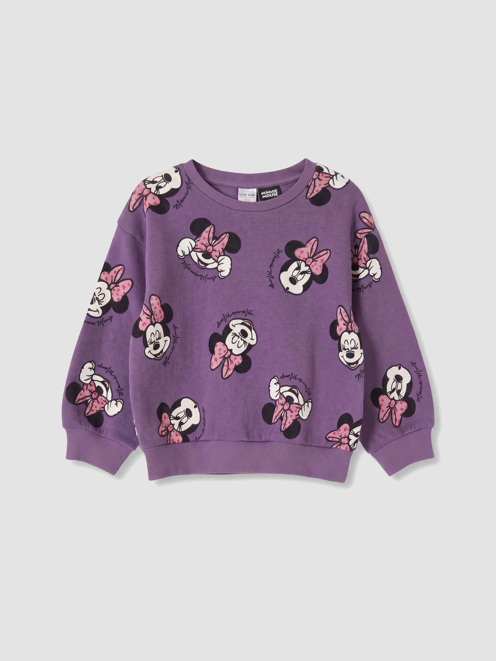 Mor Minnie Mouse Baskılı Kız Çocuk Takım-2