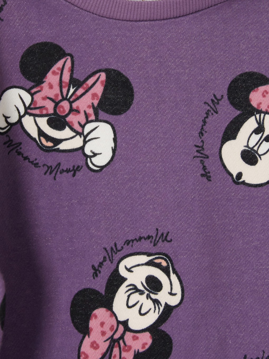 Mor Minnie Mouse Baskılı Kız Çocuk Takım-3