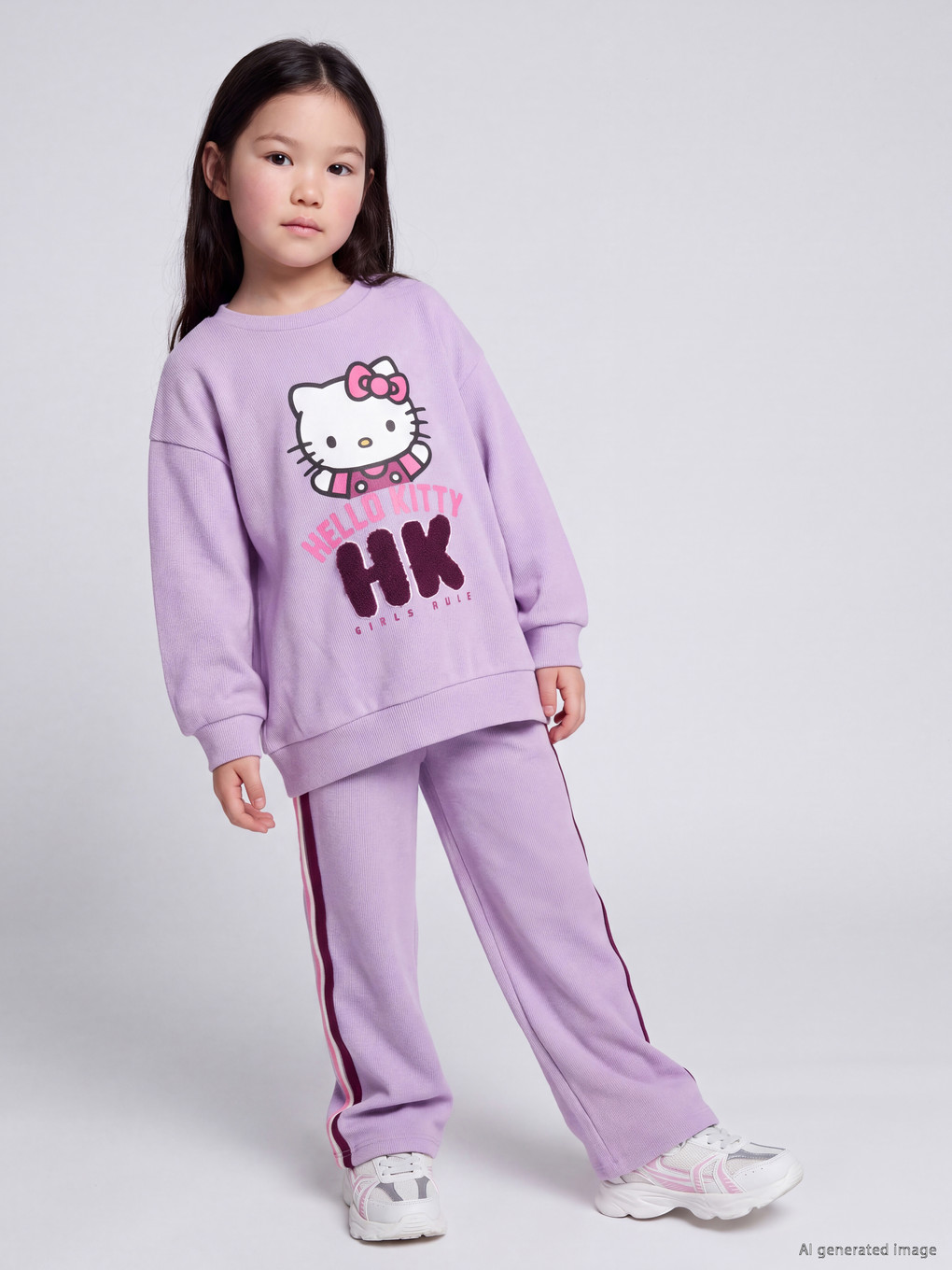  Hello Kitty Printed Girls' Tracksuit Set