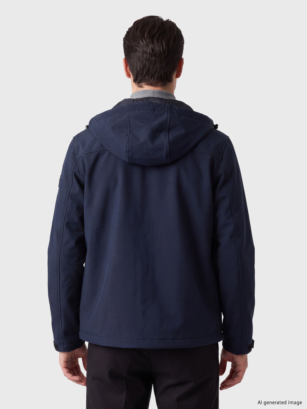 Lacivert Regular Fit Kapüşonlu Erkek Mont-2