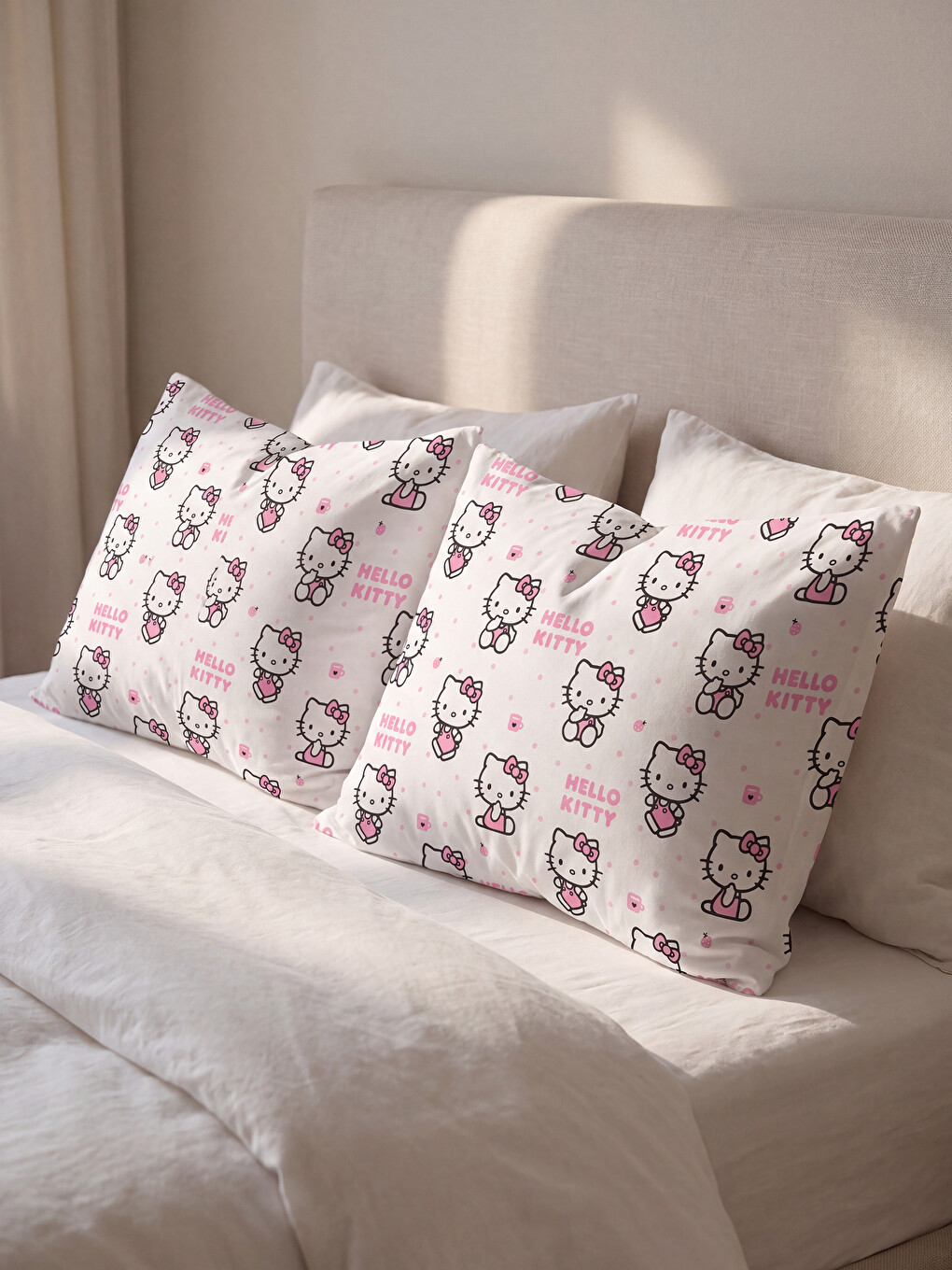 Këllëf Jastëku I Stampuar Hello Kitty, Paketë Me 2 Copë 50x70 Cm