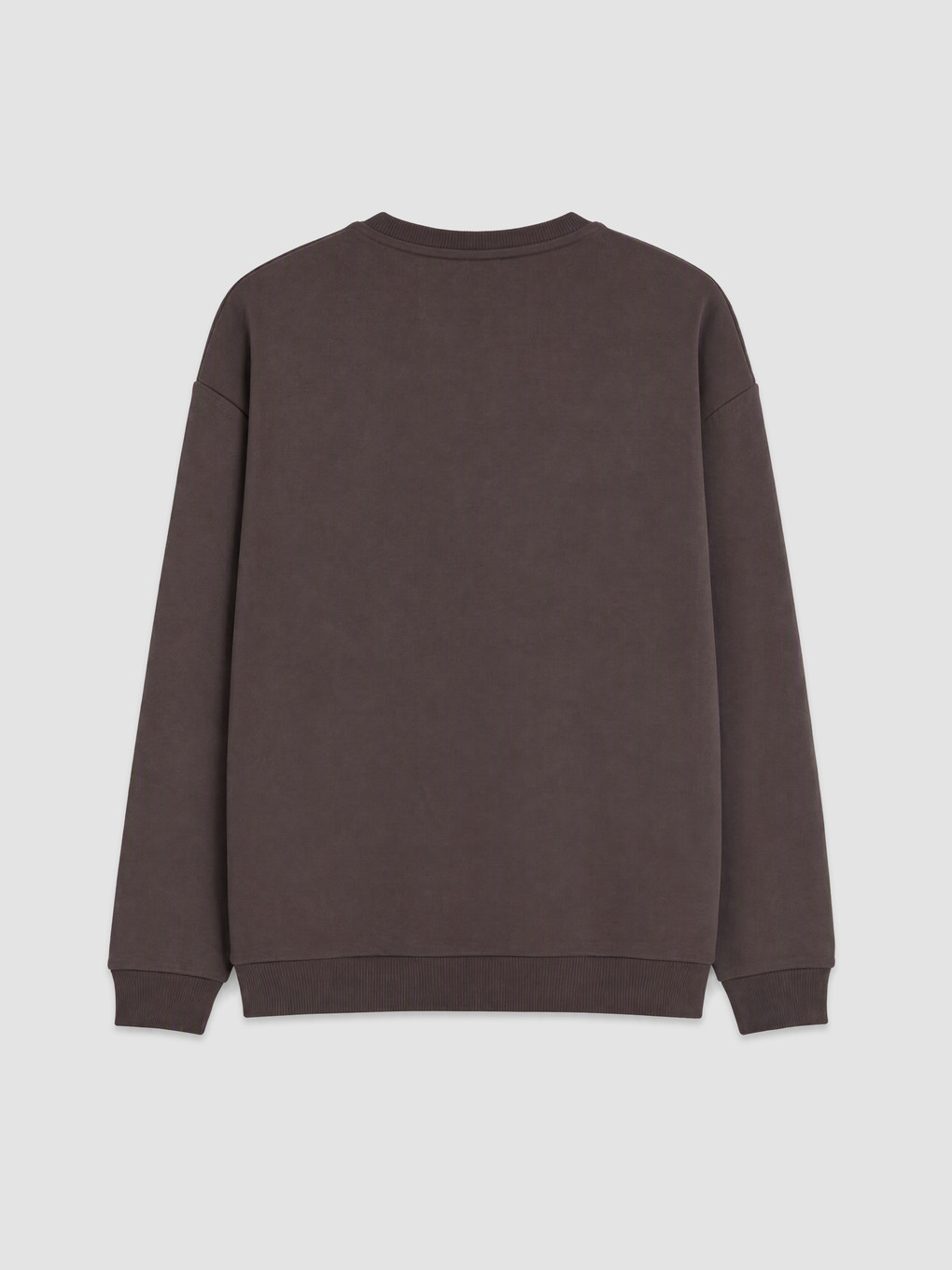 Kahverengi Bisiklet Yaka Erkek Sweatshirt-1