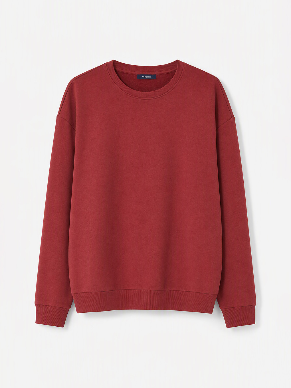 Bordo Bisiklet Yaka Erkek Sweatshirt