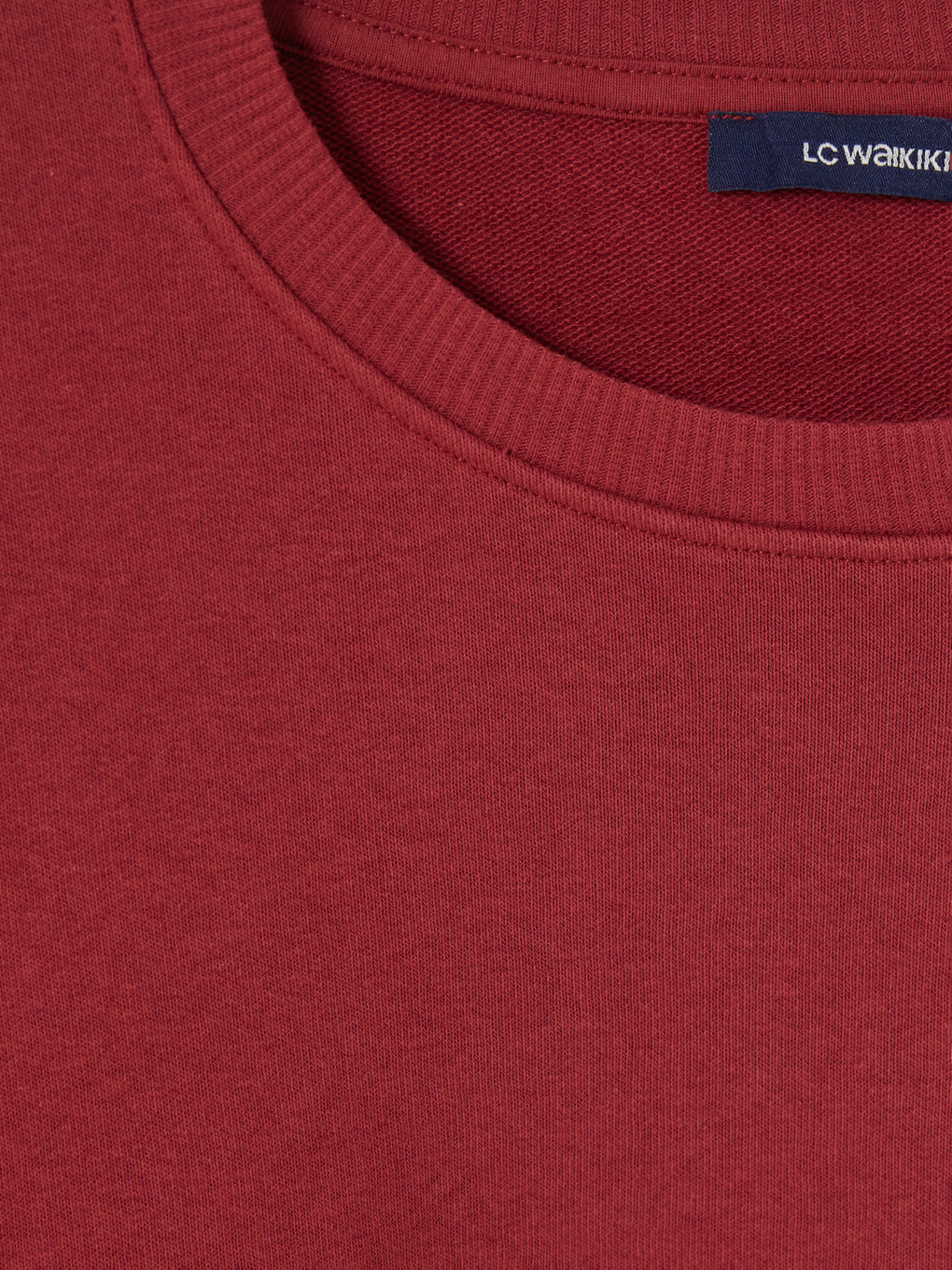 Bordo Bisiklet Yaka Erkek Sweatshirt-2