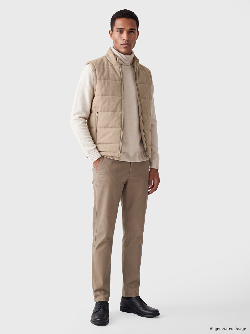 Slim Fit Stand-up Collar Men's Puffer Vest-1