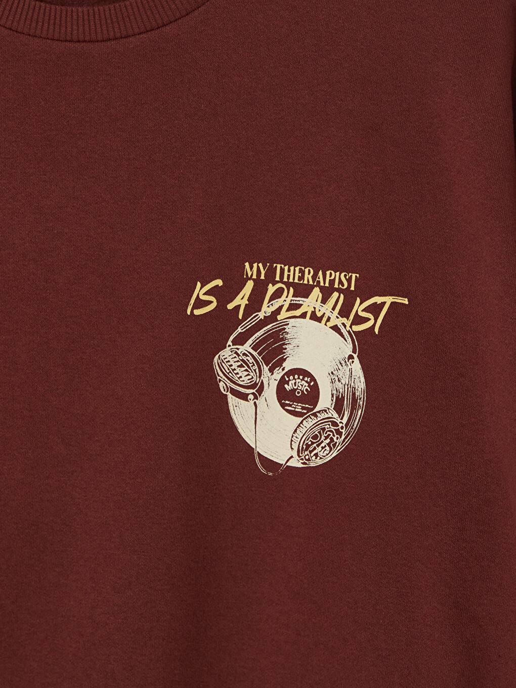 Kahverengi Bisiklet Yaka Baskılı Erkek Sweatshirt-6
