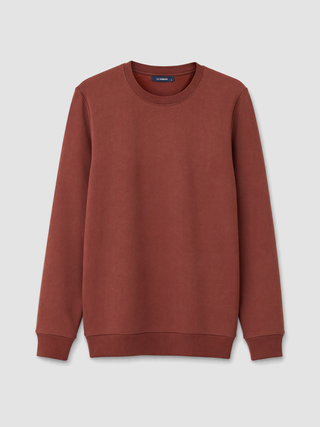 Bordo Bisiklet Yaka Erkek Sweatshirt