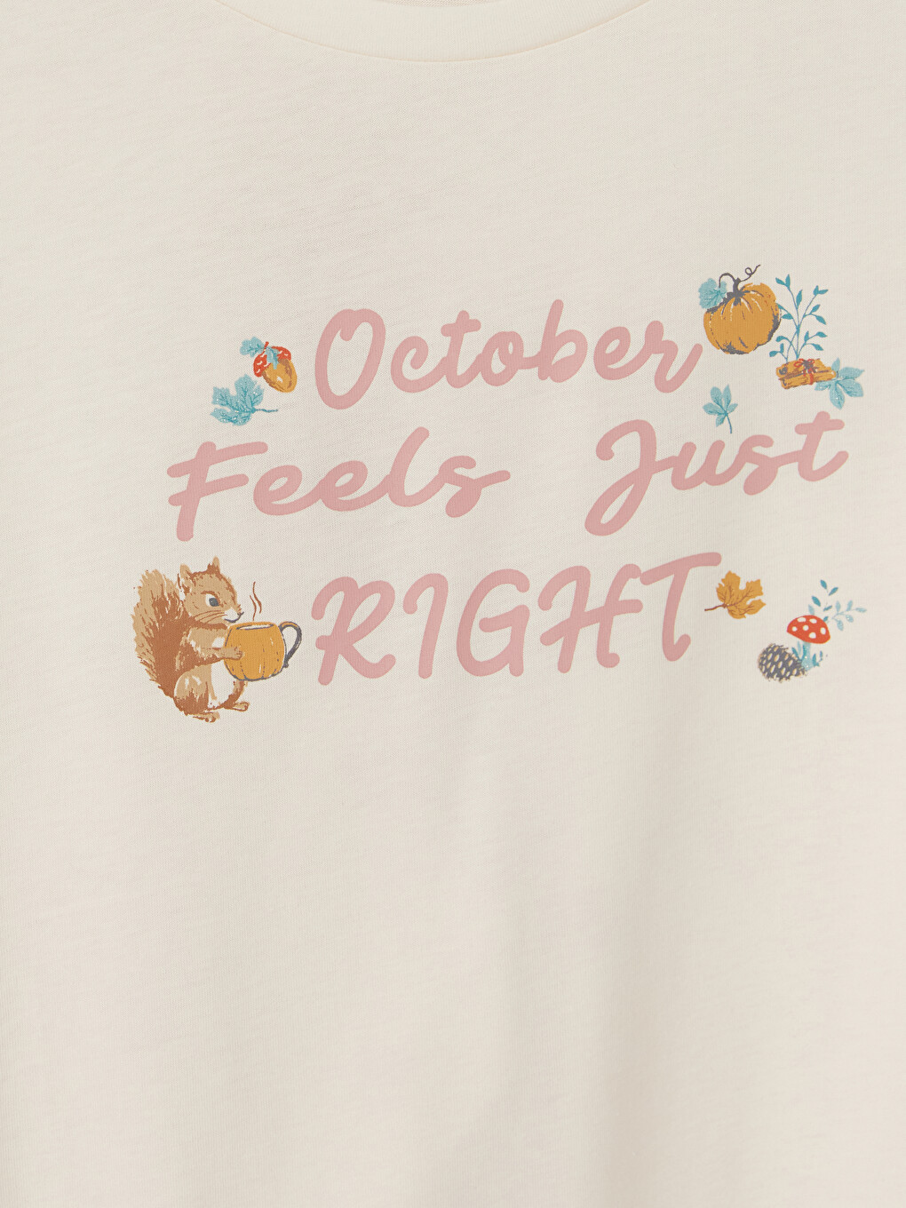 Ekru Bisiklet Yaka Baskılı Kadın Pijama Takım-2