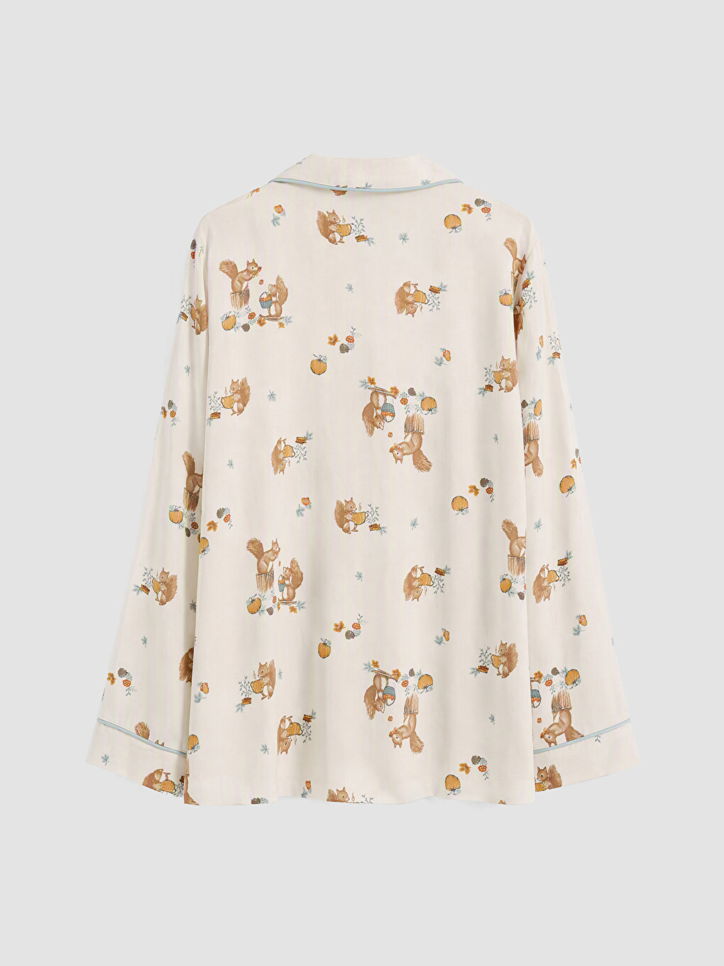 Shirt Collar Patterned Women's Pyjamas Set-7
