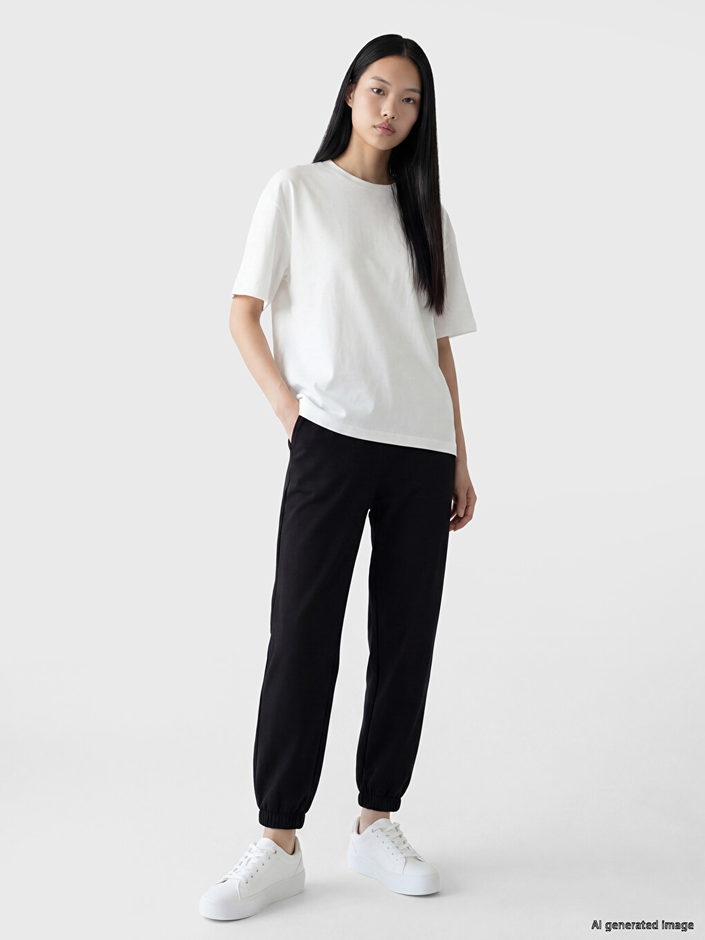 Woman Black Jogger Sweatpants