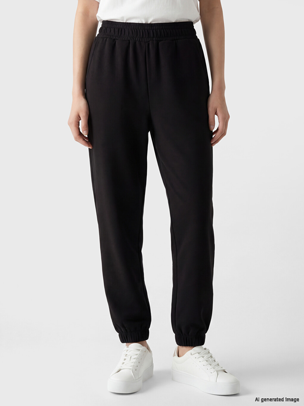 Woman Black Jogger Sweatpants-1