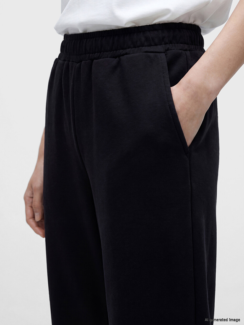 Woman Black Jogger Sweatpants-2