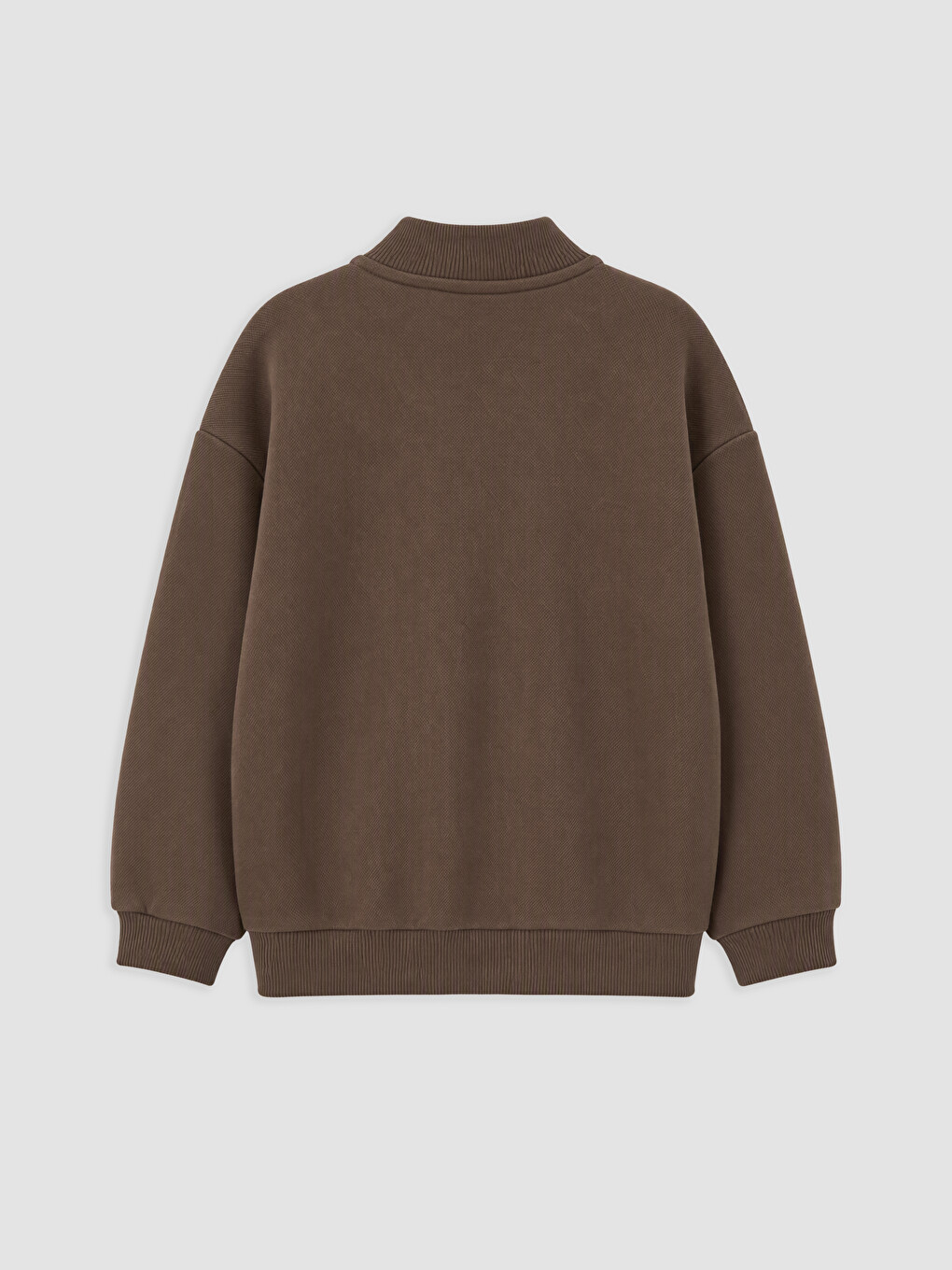 Kahverengi Dik Yaka Erkek Çocuk Sweatshirt-3