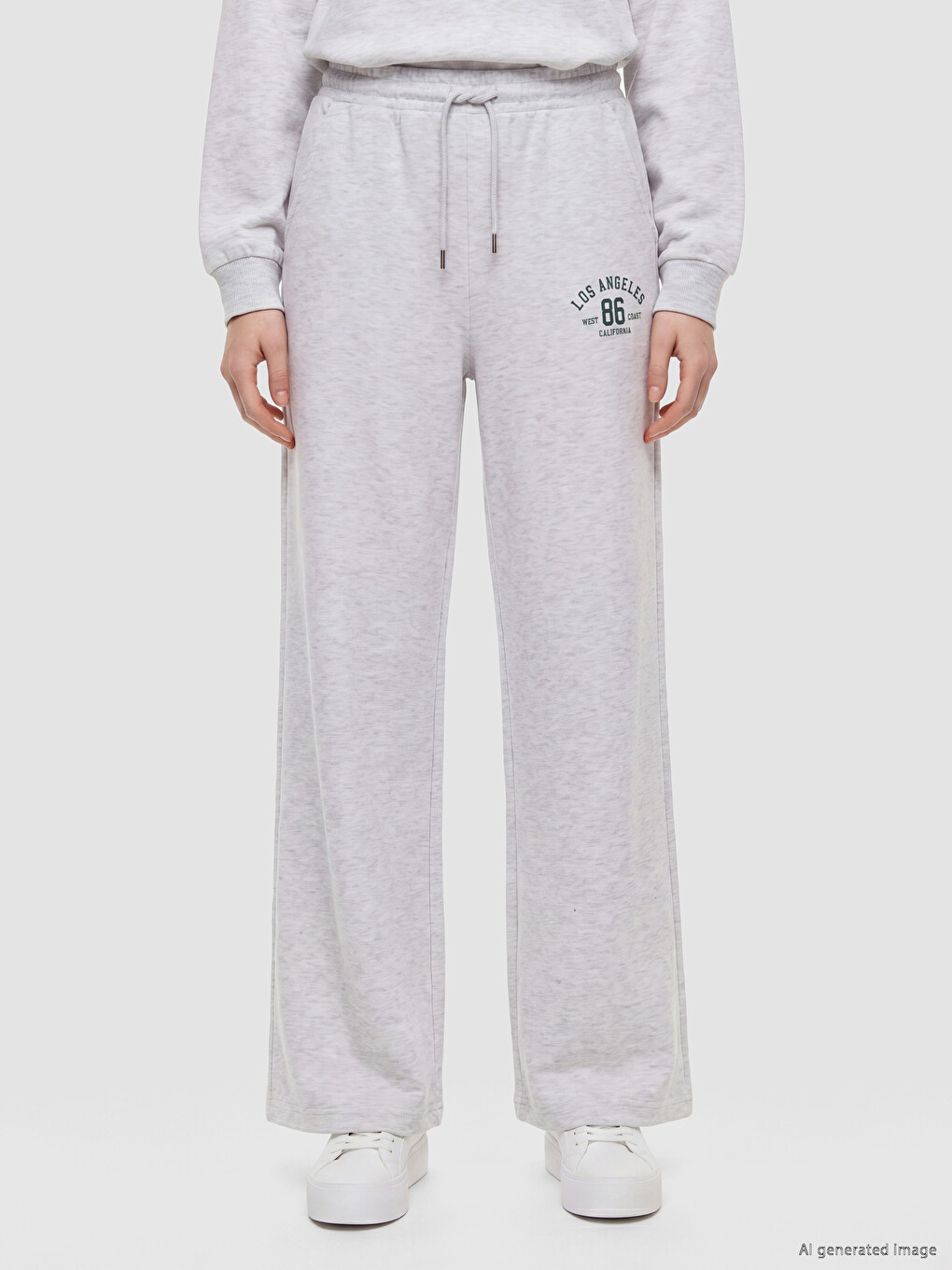 Pantalon De Survêtement Gris Femme-1