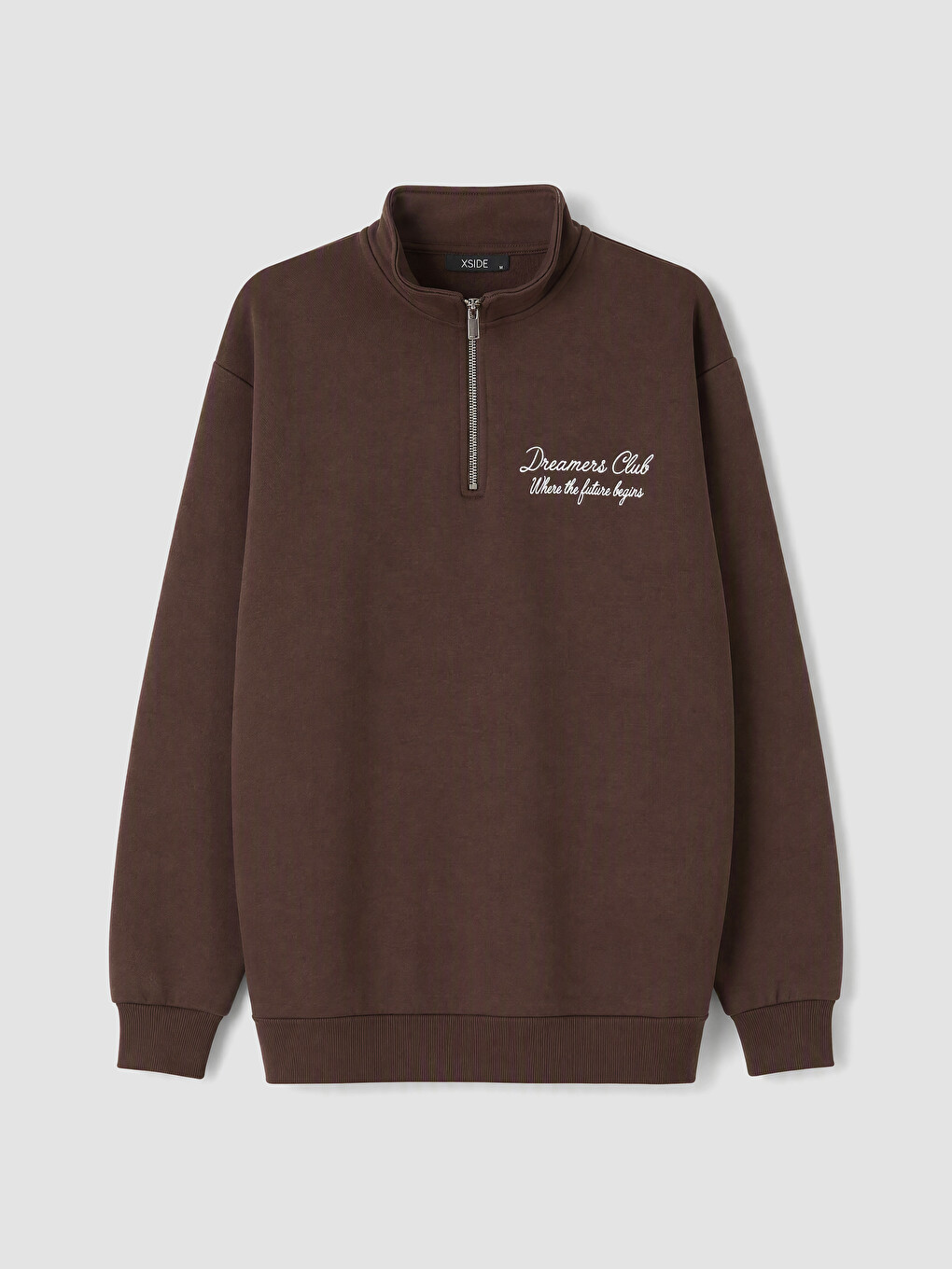 Mock Neck Embroidered Women's Sweatshirt-4