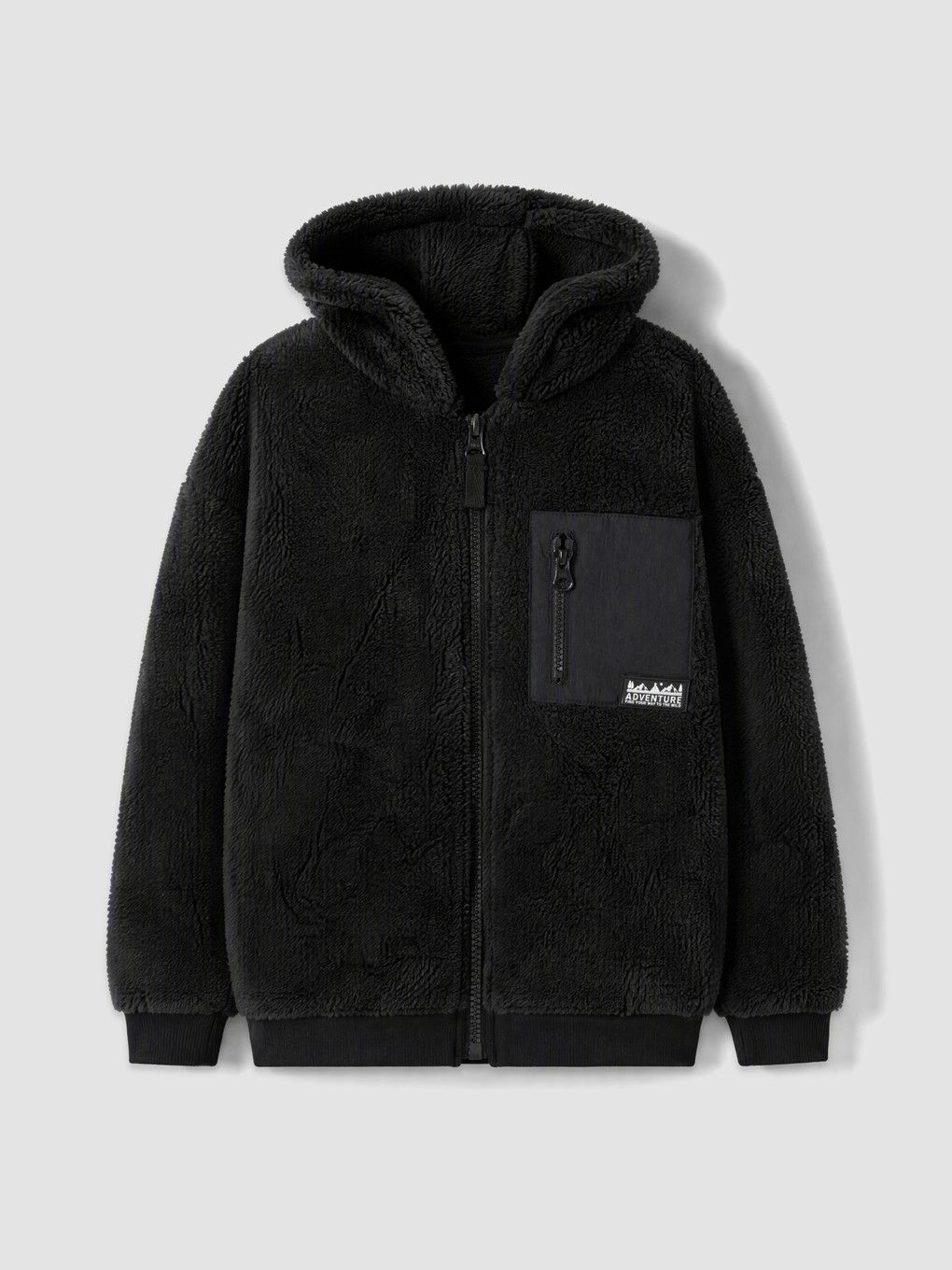 Boy Black Zip-up Sweatshirt