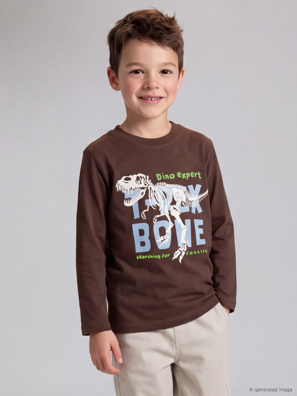  Dinosaur Printed Boys' T-shirt