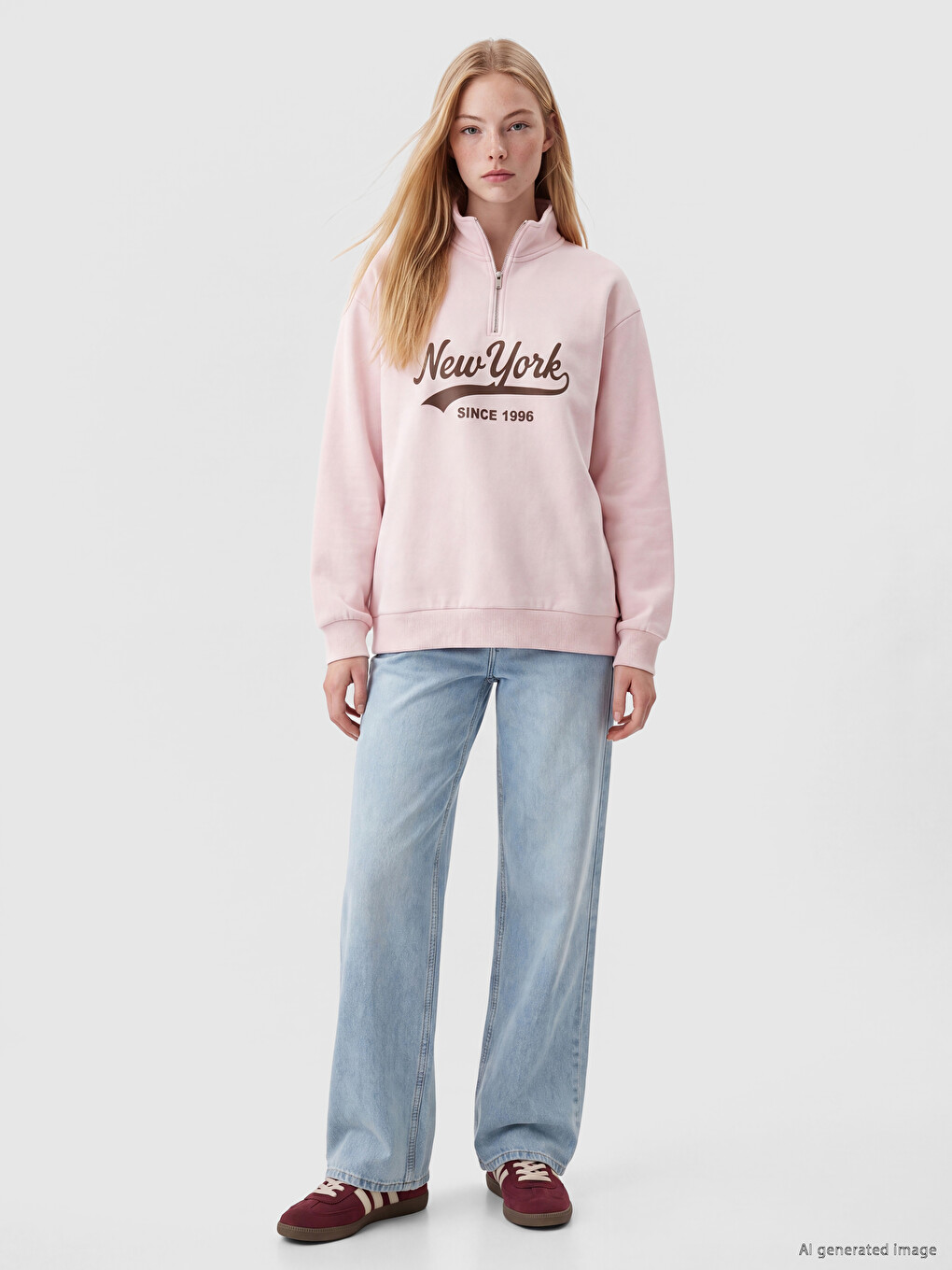 Relax Fit Nyc Printed Women's Sweatshirt-1