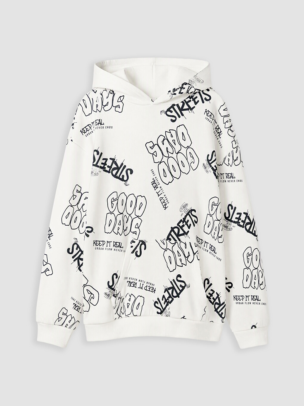 Ekru Kapüşonlu Erkek Çocuk Sweatshirt