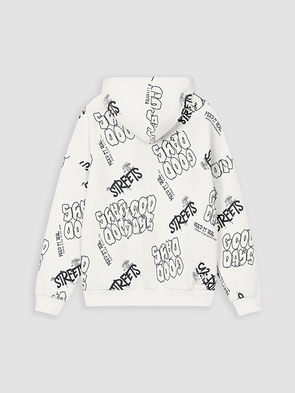 Ekru Kapüşonlu Erkek Çocuk Sweatshirt-2