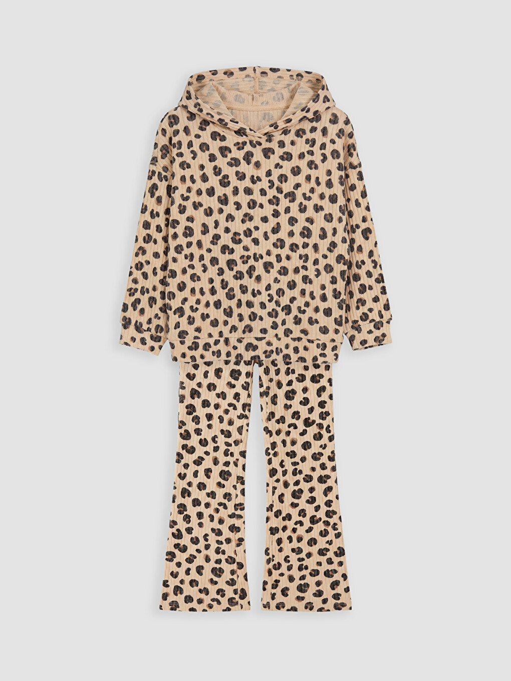 Patterned Girls' Sweatshirt And Pants Set