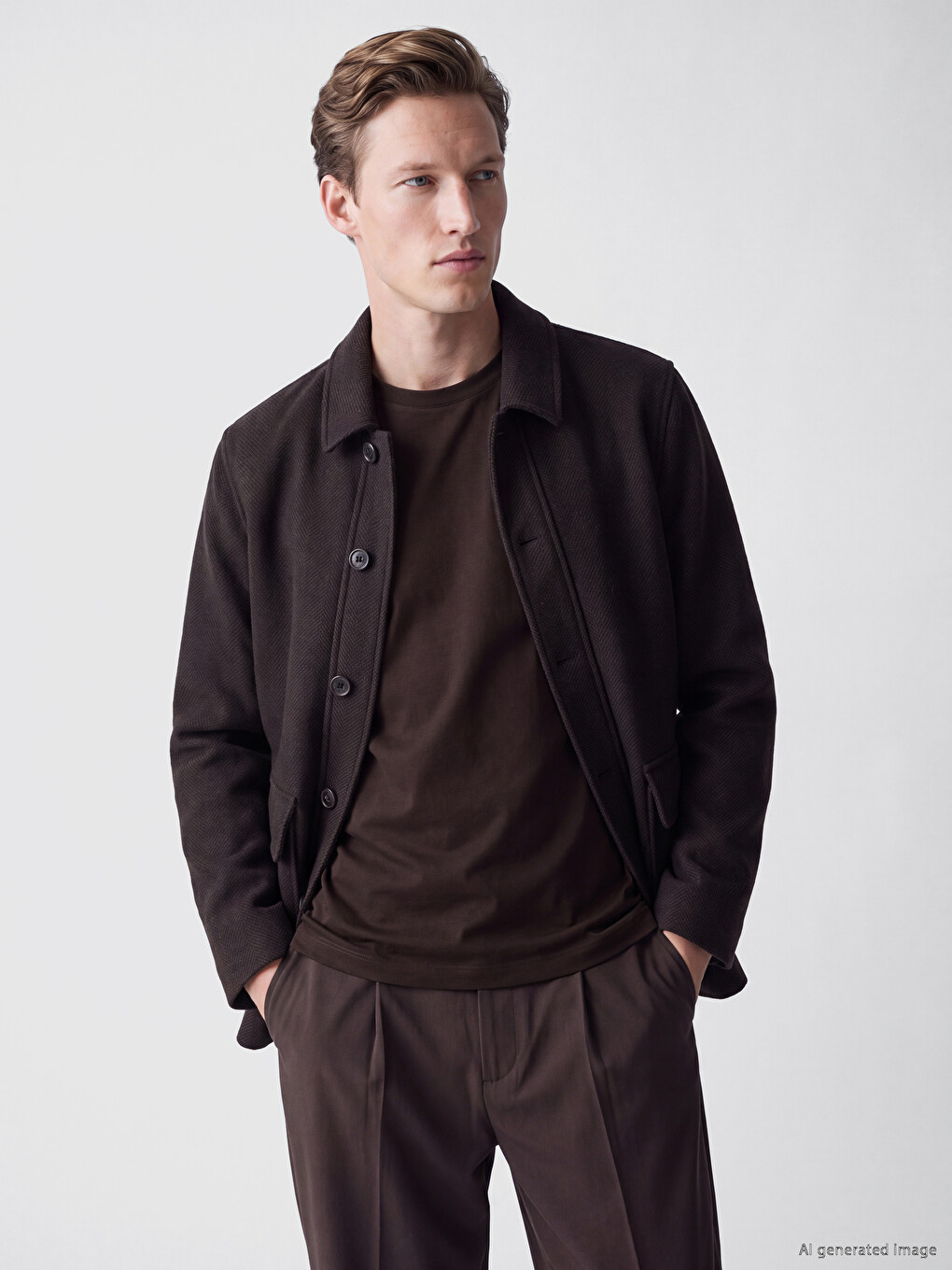 Regular Fit Men's Felt Coat