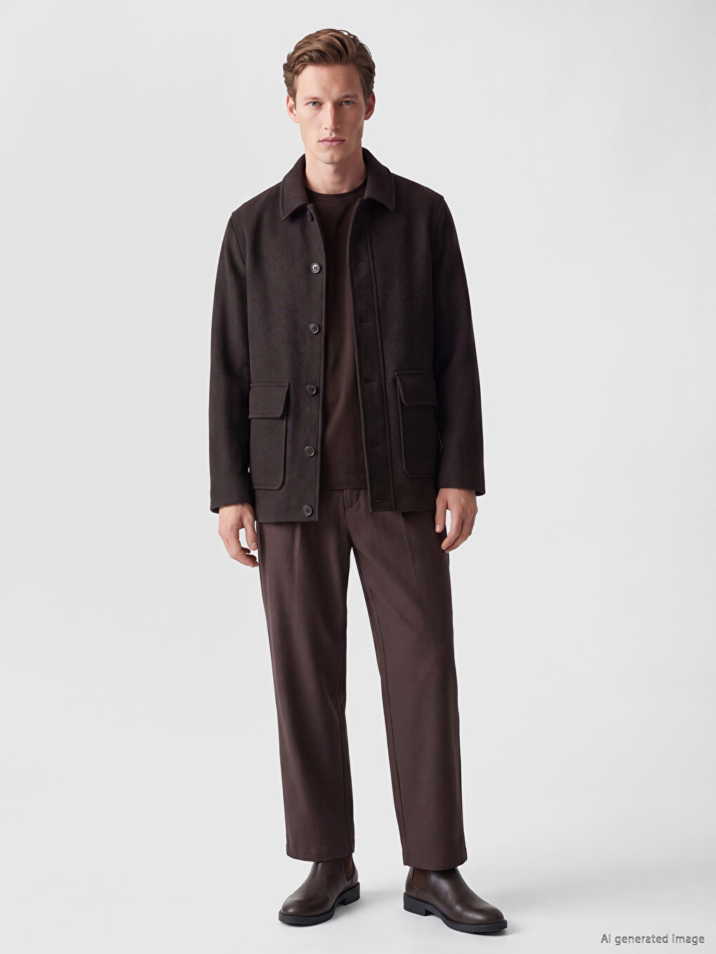 Regular Fit Men's Felt Coat-1