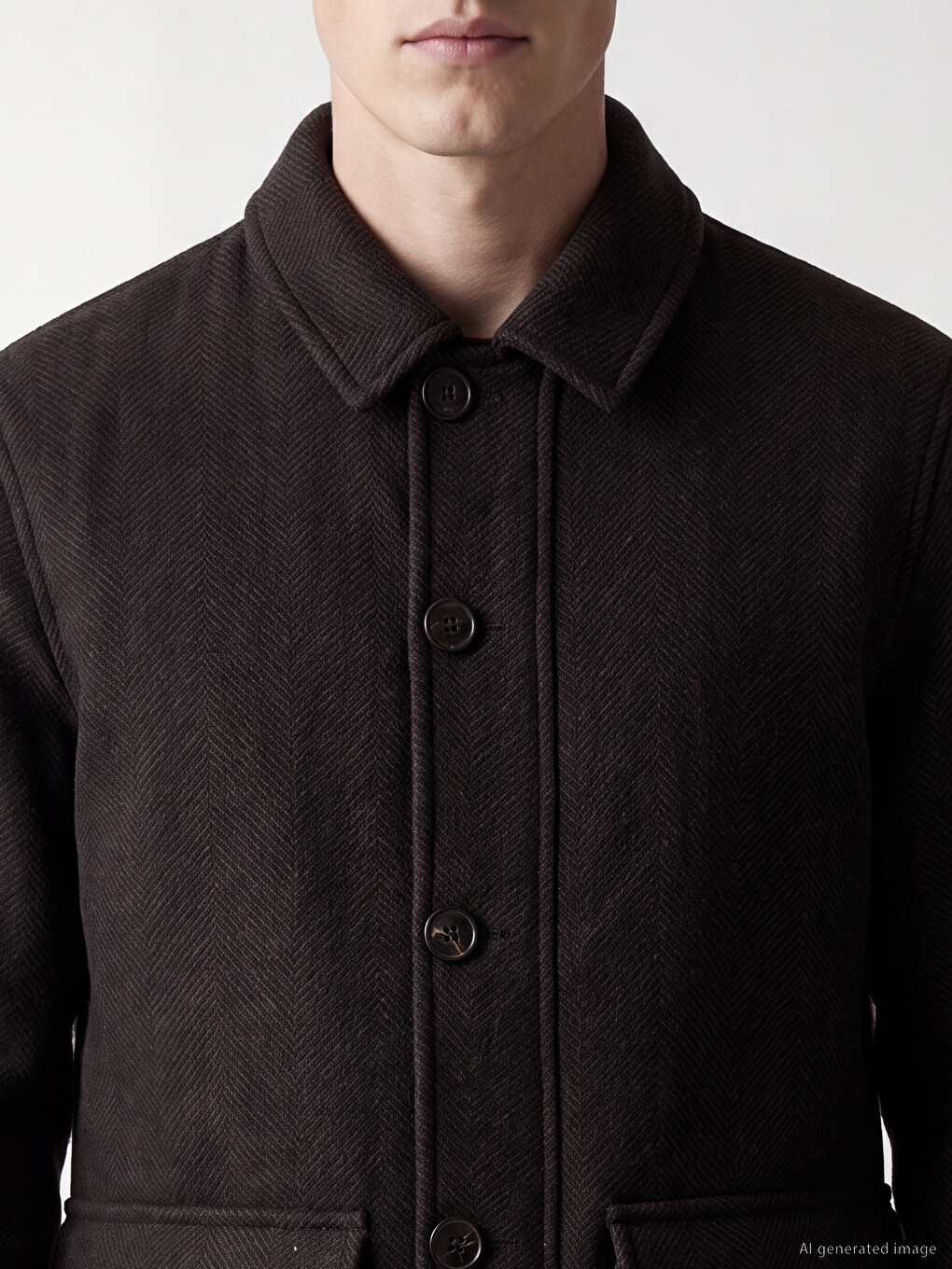 Regular Fit Men's Felt Coat-2