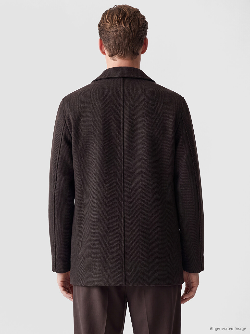 Regular Fit Men's Felt Coat-4