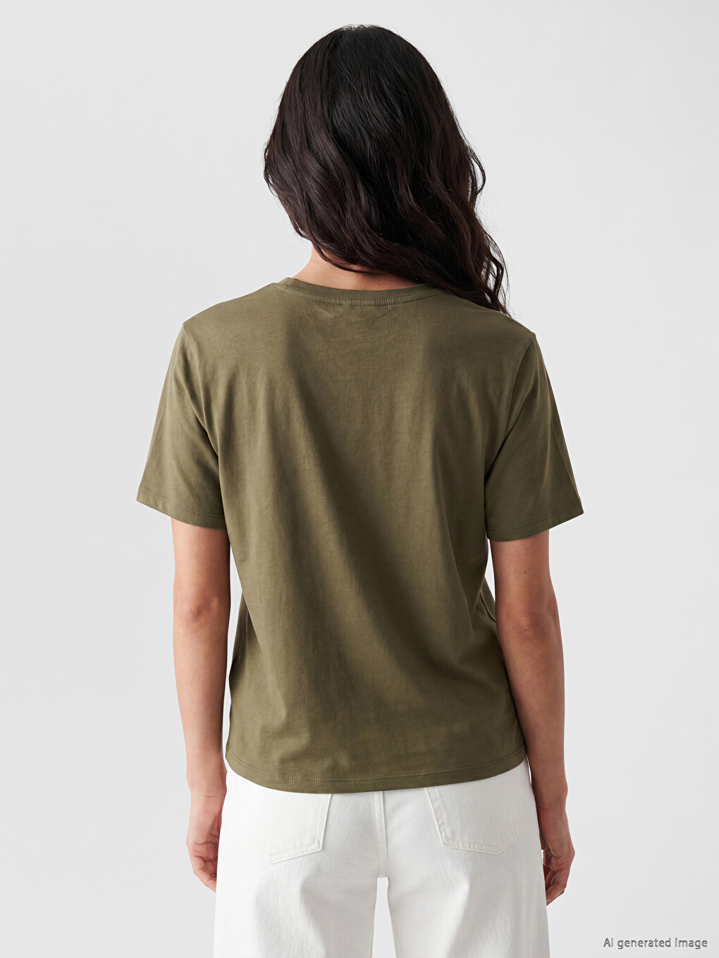 Woman Khaki T-shirt-3