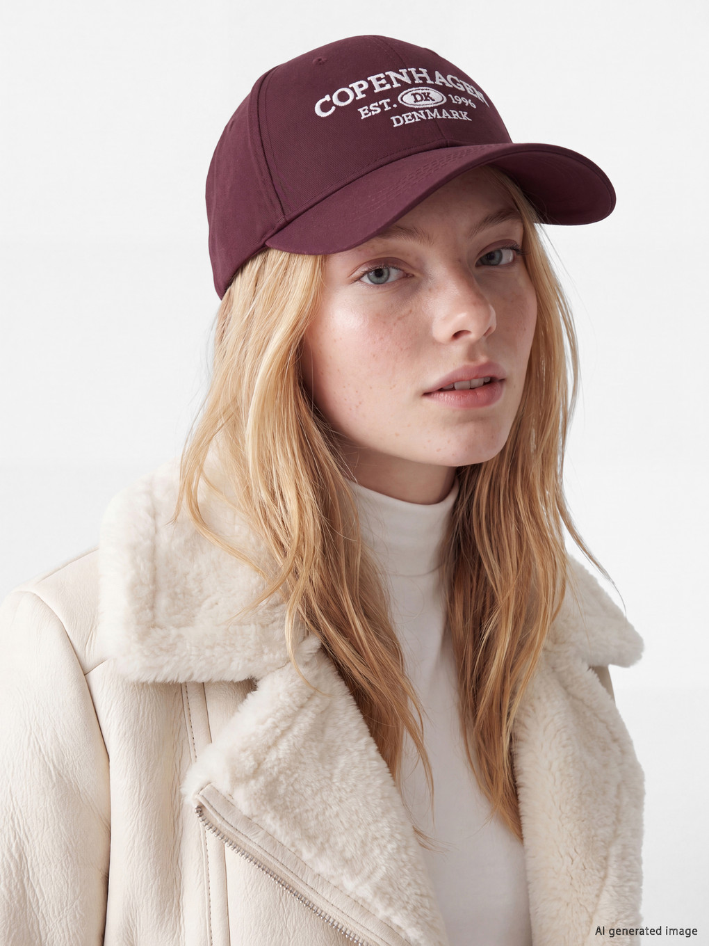  Copenhague Casquette Brodée en Gabardine pour Femme