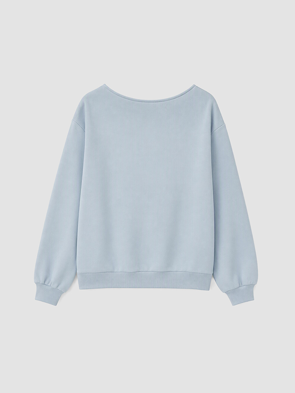 Kayık Yaka Oversize Kadın Kalın Sweatshirt-1