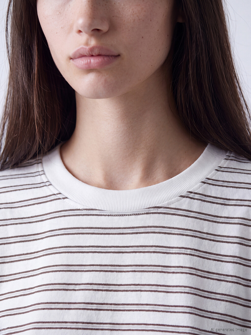 Crew Neck Striped Women's T-shirt-2