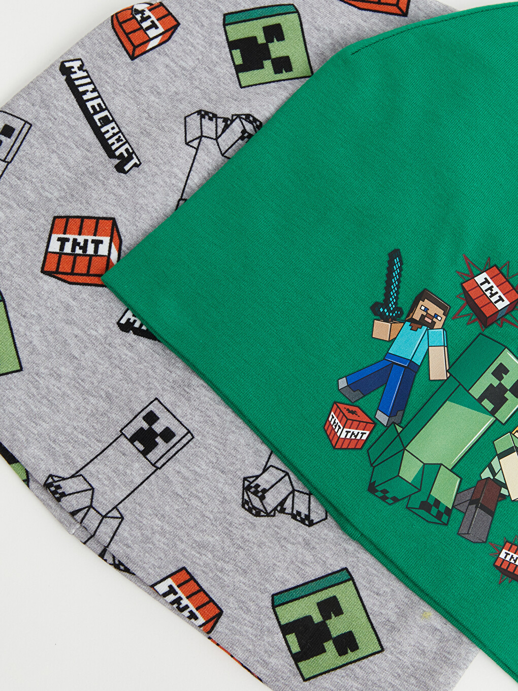 Yeşil Minecraft Baskılı Erkek Bebek Bere 2'li-3