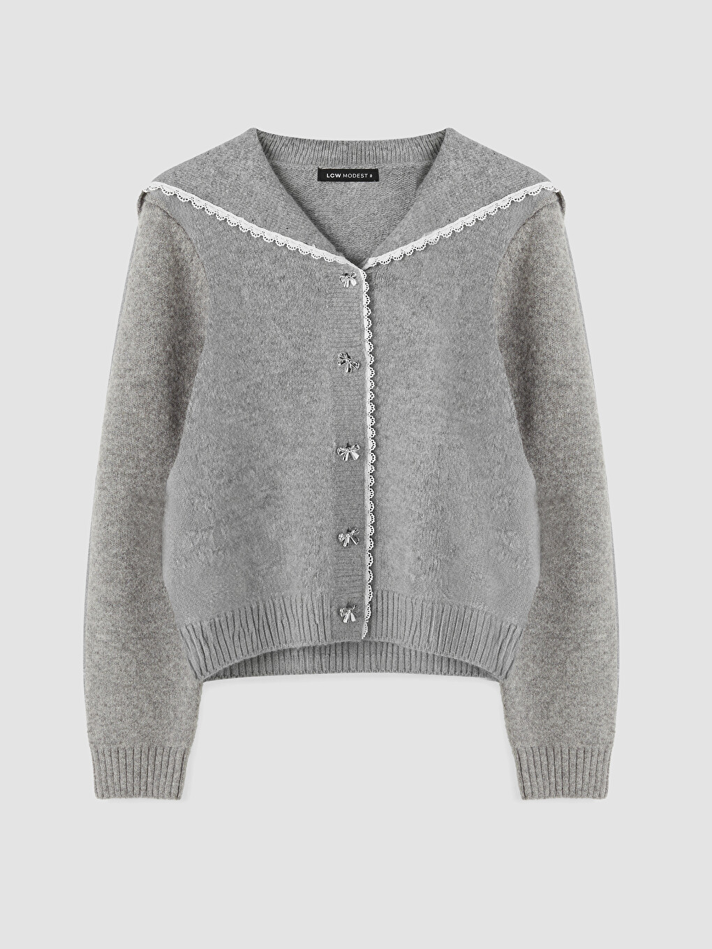 Lace Detailed Peter Pan Collar Women's Knitwear Cardigan-4