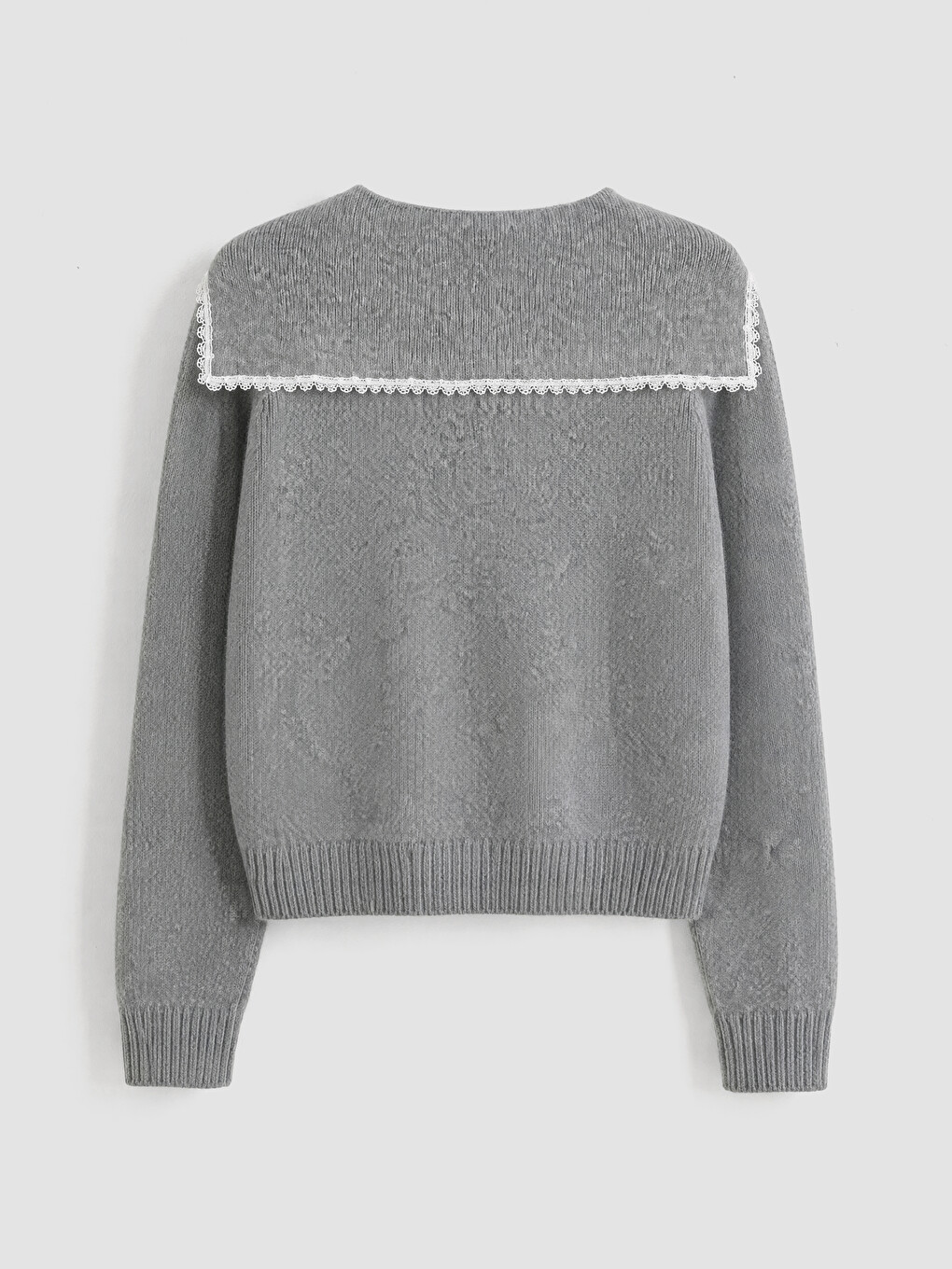 Lace Detailed Peter Pan Collar Women's Knitwear Cardigan-6